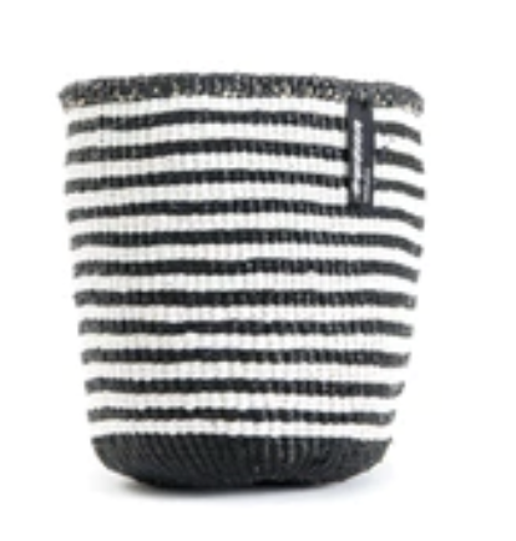 Kiondo Basket | White & Black Stripes | Small