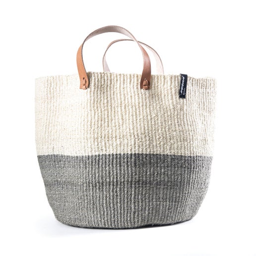 Kiondo Market Basket | White & Grey | Medium