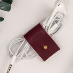 Leather Cord Holder by Keyaiira in Mahogany