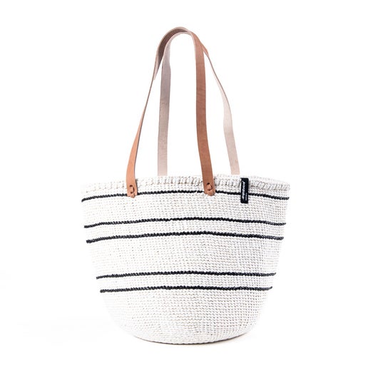 Kiondo Shopper Basket | White & Black Stripes